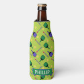 Ik hou van Pickleball groene Fles Cooler (Fles Voorkant)