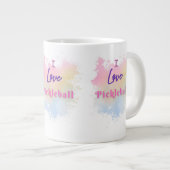 Ik hou van Pickleball Grote Koffiekop (Voorkant rechts)