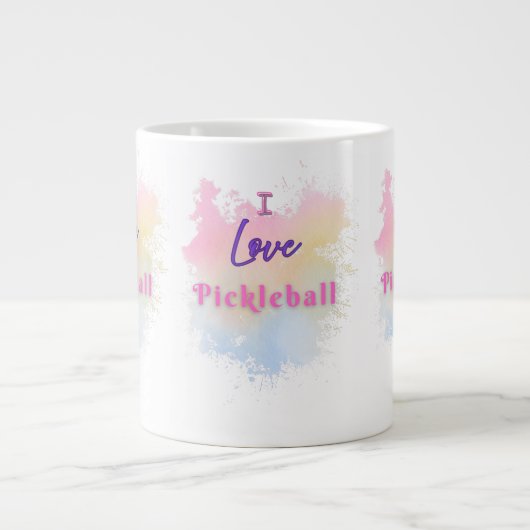 Ik hou van Pickleball Grote Koffiekop (Voorkant)