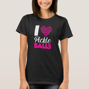 Ik hou van pickleball hart augurk bal speler Manne T-shirt