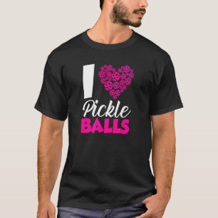 Ik hou van pickleball hart augurk bal speler Manne T-shirt