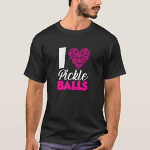 Ik hou van pickleball hart augurk bal speler Manne T-shirt
