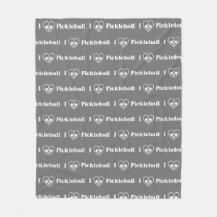 Ik hou van Pickleball Heart Retro Fleece Deken