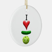 Ik hou van Pickleball - Keramisch Ornament (Rechts)