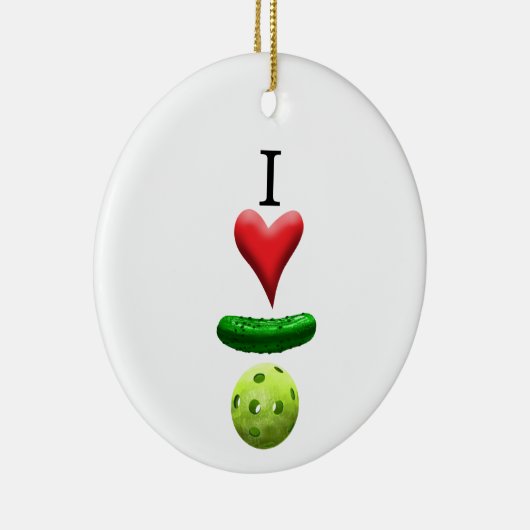 Ik hou van Pickleball - Keramisch Ornament (Rechts)