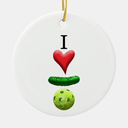 Ik hou van Pickleball - Keramisch Ornament (Voorkant)