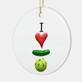 Ik hou van Pickleball - Keramisch Ornament (Links)