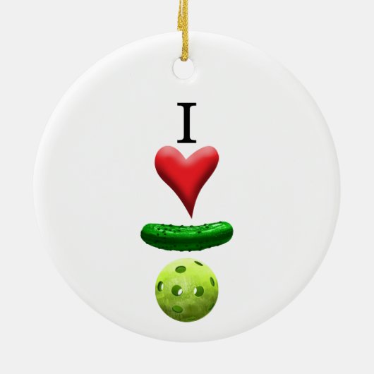 Ik hou van Pickleball - Keramisch Ornament (Achterkant)