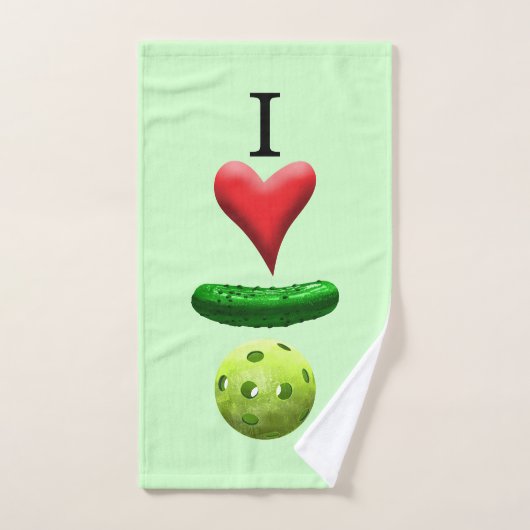 Ik hou van Pickleball Logo - Groen - Sweat Towel Handdoek (Handdoek)