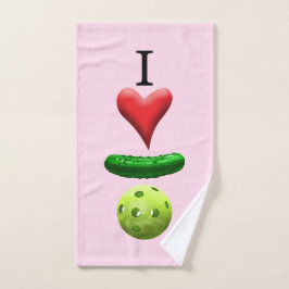 Ik hou van Pickleball Logo - Roze - Sweat Towel Handdoek