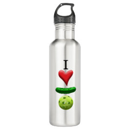 Ik hou van Pickleball Logo Waterfles