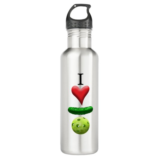Ik hou van Pickleball Logo Waterfles (Voorkant)