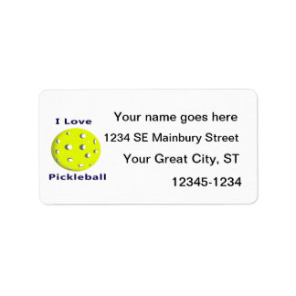 Ik hou van pickleball met gele bal.png etiket