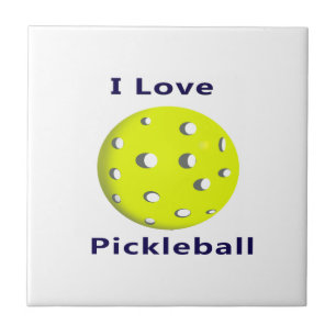 Ik hou van pickleball met gele bal.png tegeltje