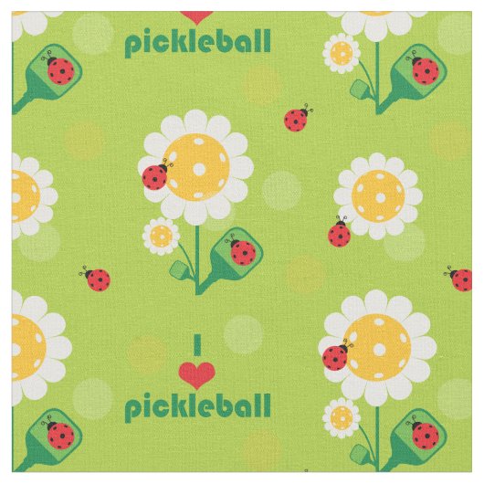 Ik hou van pickleball met ladybugs, maat stof (Close Up)