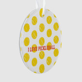 IK HOU VAN PICKLEBALL Modern Geel Sportplezier Ornament (voorkant)