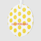 IK HOU VAN PICKLEBALL Modern Geel Sportplezier Ornament (voorkant)