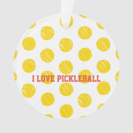 IK HOU VAN PICKLEBALL Modern Geel Sportplezier Ornament