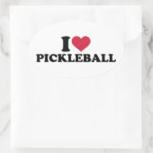 Ik hou van Pickleball Ovale Sticker (Tas)