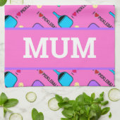 Ik hou van Pickleball pink Kitchen Towel Theedoek (Gevouwen)