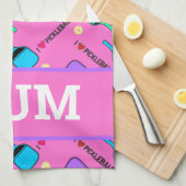 Ik hou van Pickleball pink Kitchen Towel Theedoek (Quarter Fold)