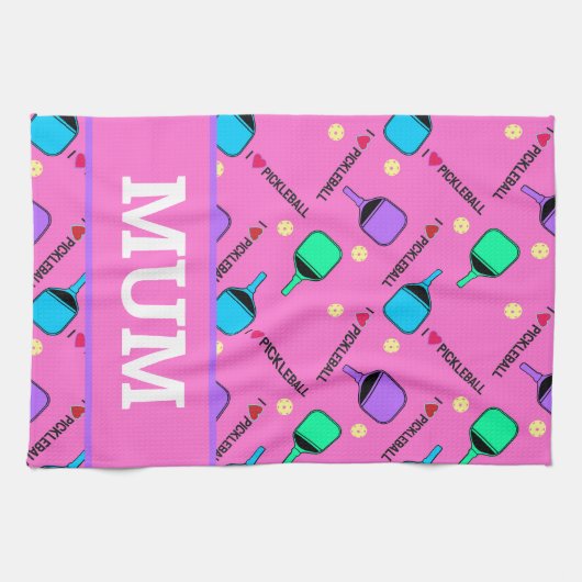 Ik hou van Pickleball pink Kitchen Towel Theedoek (Horizontaal)