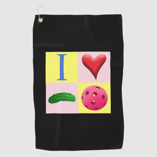 Ik hou van Pickleball Pink Sweat Towel Golfhanddoek (Voorkant)