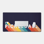 Ik hou van Pickleball Rainbow Retro Bureaumat (Keyboard & Muis)
