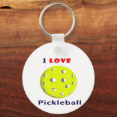 ik hou van pickleball red text pickleball graphic. sleutelhanger (Voorkant)