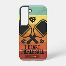 Ik hou van pickleball | Retrostrepen monogram naam