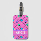 Ik hou van Pickleball roze Bagagelabel (Voorkant (verticaal))