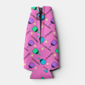 Ik hou van Pickleball roze Flesjeskoeler (Achterkant)