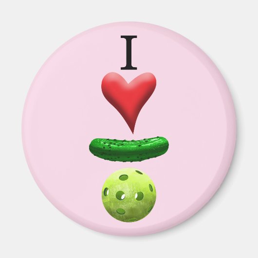 Ik hou van Pickleball - Roze - Magneet (Voorkant)