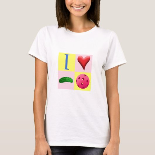 Ik hou van Pickleball - Roze - T-shirt (Voorkant)