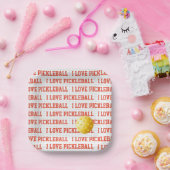 IK HOU VAN PICKLEBALL Sports Yellow Ball Net Fun Papieren Bordje (Feest)