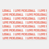 IK HOU VAN PICKLEBALL Sportspel Bal Net Tekst Fun Inpakpapier Vel (Voorkant)