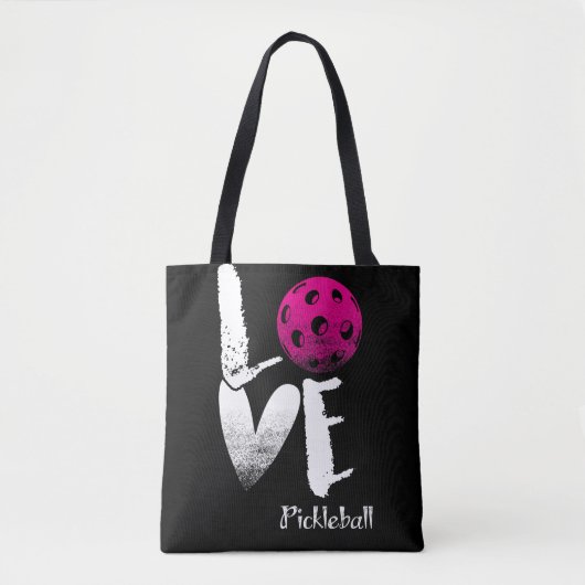 Ik hou van Pickleball T-Shirt Funny Pickle Ball Tote Bag (Voorkant)