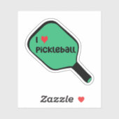 Ik hou van pickleball Tekst op Green Pickleball Pa Sticker (Vel)