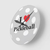 "Ik hou van pickleball" Wall Clock Ronde Klok (Hoek)