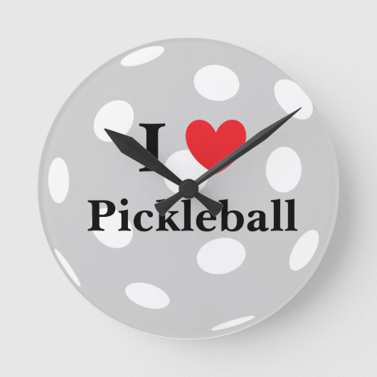 "Ik hou van pickleball" Wall Clock Ronde Klok (Voorkant)
