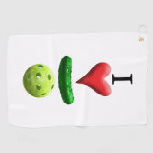 Ik hou van Pickleball White Sweat Towel Golfhanddoek (Horizontaal)