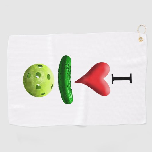 Ik hou van Pickleball White Sweat Towel Golfhanddoek (Horizontaal)