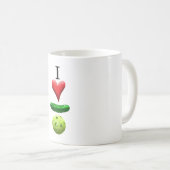 Ik hou van Pickleball - Wit - Koffiemok (Voorkant rechts)