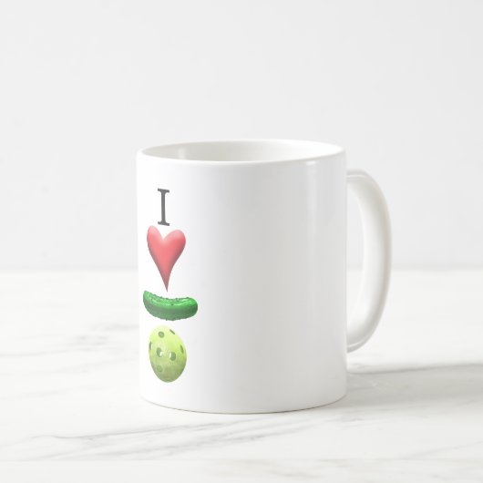 Ik hou van Pickleball - Wit - Koffiemok (Voorkant rechts)