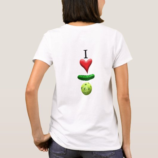 Ik hou van Pickleball - Wit - T-shirt (Achterkant)