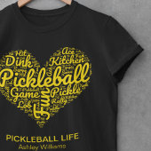 Ik hou van pickleball woordkunst typografie aangep t-shirt
