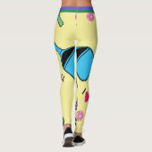 Ik hou van Pickleball yellow (XL tegelgrootte) Leggings (Achterkant)