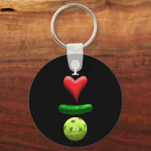 Ik hou van Pickleball - Zwart Sleutelhanger (Voorkant)