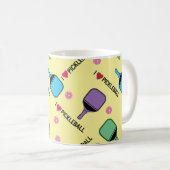 Ik hou van pickleballen met naam, geel koffiemok (Voorkant rechts)