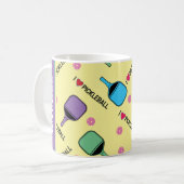 Ik hou van pickleballen met naam, geel koffiemok (Voorkant links)